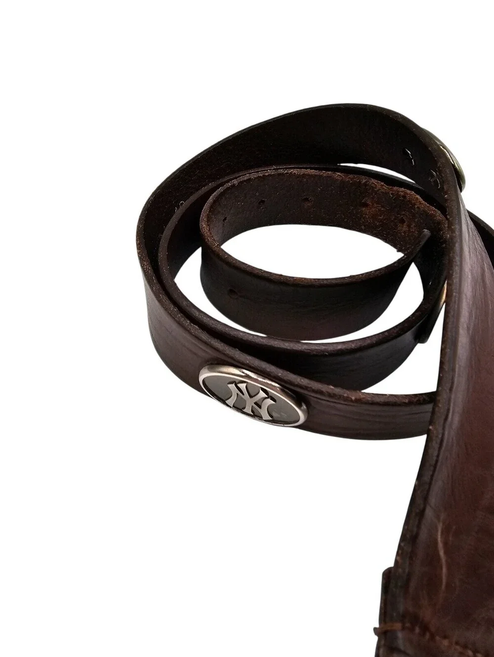 Zep-Pro men's Sz 40 leather concho belt featuring New York Yankees logo